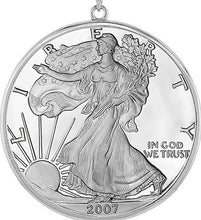 Load image into Gallery viewer, Sterling Silver Silver Eagle Bezel 41 mm Coins Prong Back 1 oz Coin Round Edge