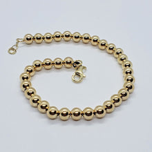 Load image into Gallery viewer, 14K Yellow Gold Hollow 3mm 4mm 5mm Bead Chain Bracelet 6.75" 7" with Extension