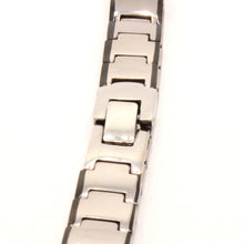 Load image into Gallery viewer, Tungsten Carbide Black Edge Bar Links Magnetic Therapy Bracelet 1/2 Inch Wide