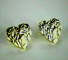 Load image into Gallery viewer, 10K Yellow Solid Gold Heart Nugget Earrings with Diamond Cut 2 sizes