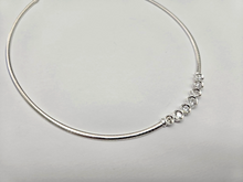 Load image into Gallery viewer, 925 Sterling Silver Cubetto Omega Chain Necklace with Round Bezel Set CZ 3mm 16"