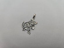 Load image into Gallery viewer, 925 Sterling Silver Dressed Alligator Mascot Pendant 15/16 (24mm) Inch Tall