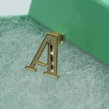 Load image into Gallery viewer, 10K solid Yellow Gold Diamond Cut Initial Alphabet Letter Stud Earrings A to Z