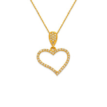 Load image into Gallery viewer, 14K Yellow White Rose Gold Fancy Heart Pendant Charm High Polished 16x13mm