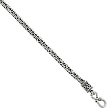 Load image into Gallery viewer, 4mm Sterling Silver Round Byzantine Chain Bracelet Necklace Antiqued Finish 7-30