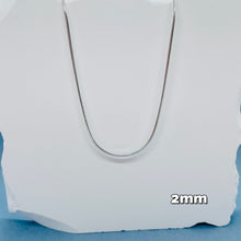 Load image into Gallery viewer, Sterling Silver Snake Chain Necklaces & Bracelets Width 0.9-3mm Length 7-30 Inch
