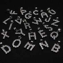 Load image into Gallery viewer, 925 Sterling Silver 26 Alphabet Initial Pendant Simplified Sans Decorated