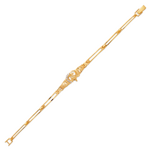 Load image into Gallery viewer, 14K Yellow Gold Fancy 15 Anos Years Pretty Heart CZ Bracelet Quinceañera Gift