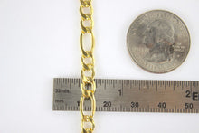 Load image into Gallery viewer, Authentic 14K Yellow Gold Hollow Figaro Necklace Bracelet Chain 5.5mm/7"~30"