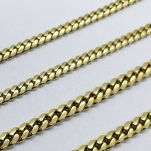 Load image into Gallery viewer, 14K Hollow Yellow Gold Miami Cuban Link Chain Necklace 3.5mm Size 22"~30"
