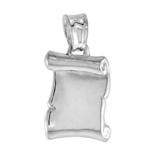 Load image into Gallery viewer, 925 Sterling Silver Plain Hollow Scroll Pendant Italy 19/32 (15mm) Inch Tall