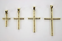 Load image into Gallery viewer, 10K Yellow Gold Cross Pendant with/out White Gold Jesus 4 Sizes