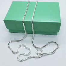 Load image into Gallery viewer, 925 Sterling Silver Franco Chain Necklace Square Link Italy 1.5mm-2.5mm 16"-36"