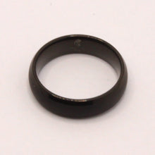 Load image into Gallery viewer, Tungsten Carbide Short Smooth Black Domed Brushed Finish Wedding Band Ring 6mm