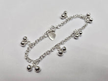 Load image into Gallery viewer, 925 Sterling Silver Anklet with Small Bells, Fits 9" to 10" Ankles