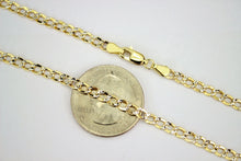Load image into Gallery viewer, 10K Hollow Two Tone Gold Diamond Cut Cuban Chain 3.5mm 16" ~ 30"