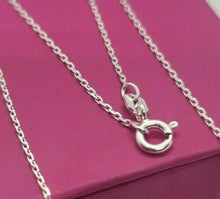Load image into Gallery viewer, 925 Sterling Silver Very Thin Fine Boston Link Chain Necklace 1mm 16" 18" 24"