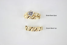 Load image into Gallery viewer, Authentic 14K Yellow Gold Wedding Ring Band Set Size 7-11