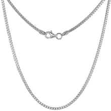 Load image into Gallery viewer, 925 Sterling Silver Thick Rhodium Finish Franco Chain Necklace 4mm 24 Inch Long