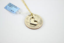 Load image into Gallery viewer, Authentic 14K Yellow Gold and Diamond 0.10 CT Heart Pendant with Singapore Chain