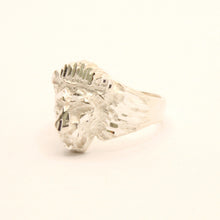 Load image into Gallery viewer, 925 Sterling Silver Diamond Cut Finish Lion Head Ring 3/4 Inch Wide, Sizes 8-13