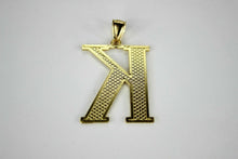 Load image into Gallery viewer, 10K Yellow Gold Initial Pendant Charm Diamond Cut A ~ Z Alphabet 4 Sizes