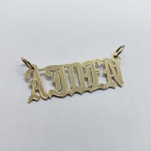 Load image into Gallery viewer, 14K Solid Yellow Gold Handmade Personalized Custom Name Pendant Old English
