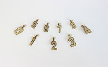 Load image into Gallery viewer, 10K Solid Yellow Gold Number Digit Charm Pendant 0-9 Diamond Cut 2 Sizes