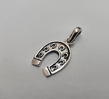 Load image into Gallery viewer, 925 Sterling Silver Horseshoe with Mini-Horseshoes Pendant 1 (25mm) Inch