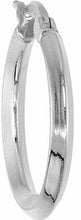 Load image into Gallery viewer, Sterling Silver Click Tob Hoop Earrings for Women 2mm Diamond Shape Tubing Italy