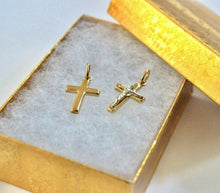 Load image into Gallery viewer, Authentic 14K Yellow Gold Cross Pendant with/out white gold Jesus 2 Styles