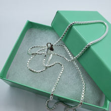 Load image into Gallery viewer, 925 Sterling Silver Round Box Chain Necklace High Quality 2.5mm 16"-30"