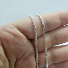 Load image into Gallery viewer, 925 Sterling Silver Round Box Chain Necklace High Quality 2.5mm 16"-30"