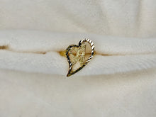 Load image into Gallery viewer, 10k Solid Yellow Gold Slanted Heart Cursive Initial Letter Alphabet Ring