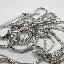 Load image into Gallery viewer, Sterling Silver Franco Chain Necklace Rhodium Finish Italy 1.5mm-4.5mm 16"-36"