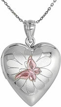 Load image into Gallery viewer, 3/4inch Sterling Silver Heart Shape Locket for 2 Photo with/out Chain 16-24 inch