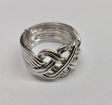 Load image into Gallery viewer, 925 Sterling Silver 8Piece Braided Celtic Loop Design Puzzle Ring Band 16mm 5~13