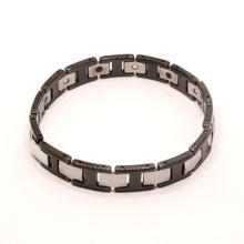 Load image into Gallery viewer, Tungsten Carbide Ceramic Black & Rhombus Faceted Links Magnetic Therapy Bracelet