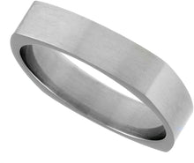 Load image into Gallery viewer, Surgical Steel 5mm Square Wedding Band Ring Comfort-fit Matte Finish SZ 7 to 14