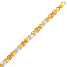 Load image into Gallery viewer, 14K Tri Color Gold Faceted Diamond Cut Bracelet 5 mm 7" Chain Crafted to shimmer