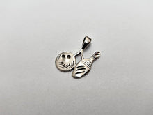 Load image into Gallery viewer, 925 Sterling Silver Flat Bowling Ball and Pin Charm Pendant 3/4 (19mm) Inch Tall