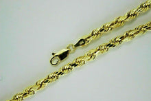 Load image into Gallery viewer, 10k Solid Yellow Gold D/C Rope Chain Necklace Bracelet 1.5mm-8mm 8.5" 16"-30"