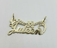 Load image into Gallery viewer, 14K Solid Yellow Gold Personalized/Custom Name Pendant with/out Singapore chain