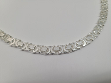 Load image into Gallery viewer, 925 Sterling Silver Solid Flat Byzantine Chain Necklace 7mm 7" to 24"