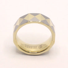 Load image into Gallery viewer, Tungsten Carbide Yellow Faceted Domed Pyramid Pattern Wedding Band Ring 8mm