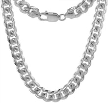 Load image into Gallery viewer, Platinum Plated Silver Miami Cuban Link Chain Necklace Bracelet 8mm 7-28 inch
