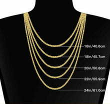 Load image into Gallery viewer, Authentic 10K YELLOW GOLD Hollow Twist Rope Link Chain Necklace 5.5mm 22"-32"