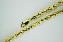 Load image into Gallery viewer, Authentic 10K Yellow Gold Hollow D/C Rope Chain Necklace Men 5.5mm-8mm 20"~30"