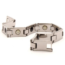 Load image into Gallery viewer, Tungsten Carbide Triangular Faceted Magnetic Therapy Bracelet, 3/8 Inch Wide