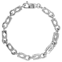Load image into Gallery viewer, 925 Sterling Silver Rectangular Hollow Rhombus-Shape Bullet Chain 5.5mm 7"-22"